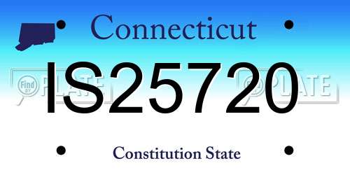 IS25720 Connecticut License Plate