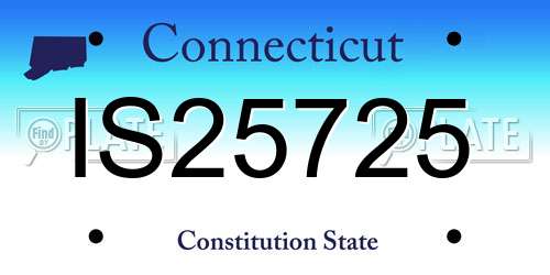 IS25725 Connecticut License Plate