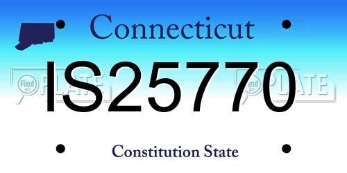 IS25770 Connecticut License Plate