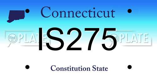 IS275 Connecticut License Plate