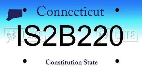 IS2B220 Connecticut License Plate