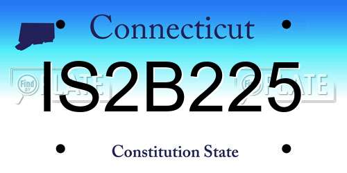IS2B225 Connecticut License Plate