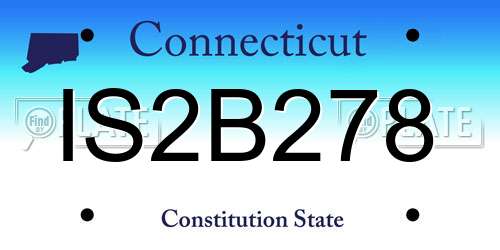 IS2B278 Connecticut License Plate
