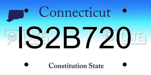 IS2B720 Connecticut License Plate