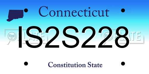 IS2S228 Connecticut License Plate