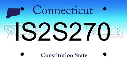 IS2S270 Connecticut License Plate