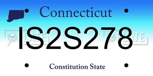 IS2S278 Connecticut License Plate