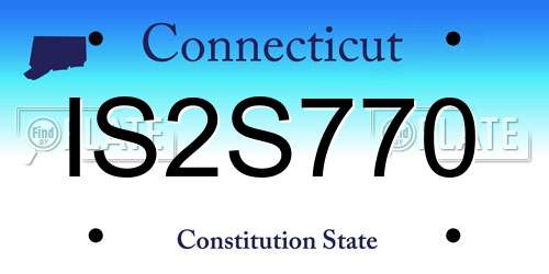 IS2S770 Connecticut License Plate