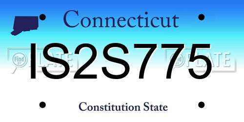 IS2S775 Connecticut License Plate