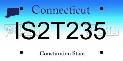 IS2T235 Connecticut License Plate