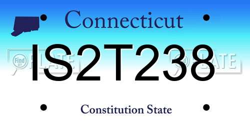 IS2T238 Connecticut License Plate