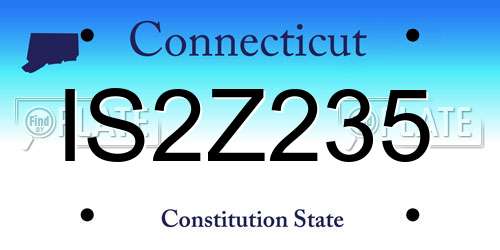 IS2Z235 Connecticut License Plate
