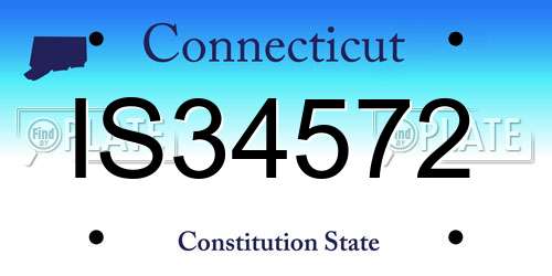 IS34572 Connecticut License Plate