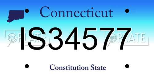 IS34577 Connecticut License Plate