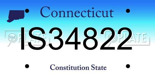 IS34822 Connecticut License Plate