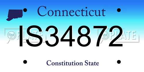 IS34872 Connecticut License Plate