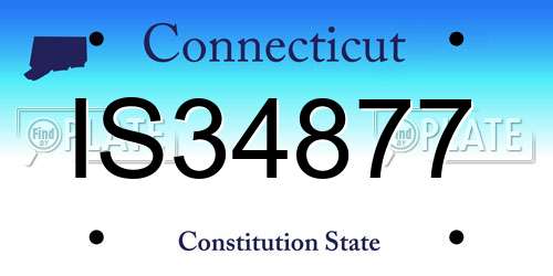 IS34877 Connecticut License Plate