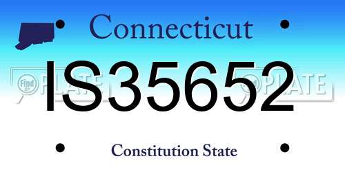 IS35652 Connecticut License Plate