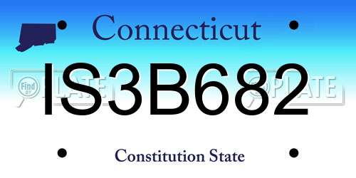 IS3B682 Connecticut License Plate