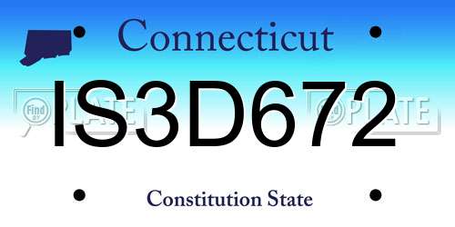 IS3D672 Connecticut License Plate