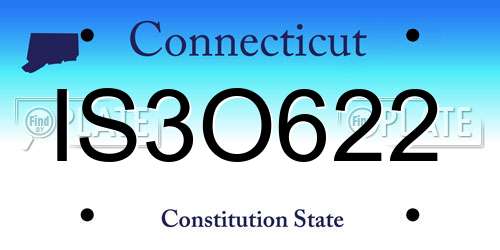 IS3O622 Connecticut License Plate