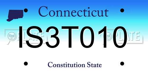 IS3T010 Connecticut License Plate