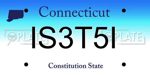 IS3T5I Connecticut License Plate