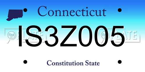 IS3Z005 Connecticut License Plate