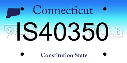 IS40350 Connecticut License Plate