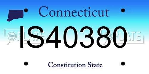IS40380 Connecticut License Plate