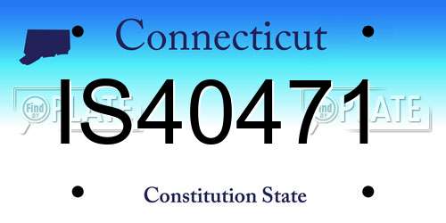 IS40471 Connecticut License Plate