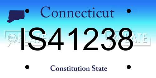 IS41238 Connecticut License Plate