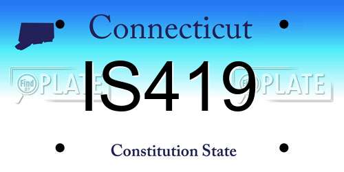 IS419 Connecticut License Plate