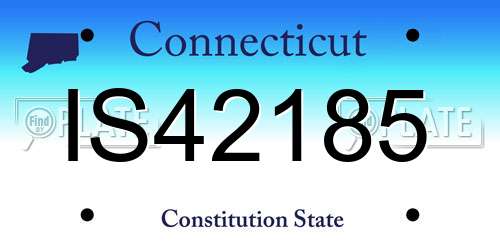 IS42185 Connecticut License Plate