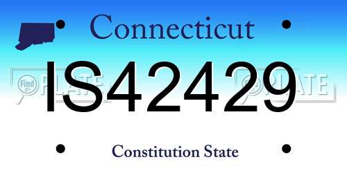 IS42429 Connecticut License Plate