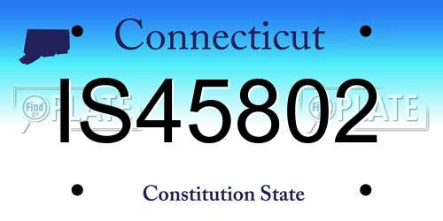 IS45802 Connecticut License Plate