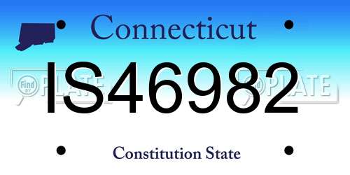 IS46982 Connecticut License Plate