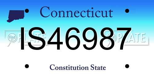 IS46987 Connecticut License Plate