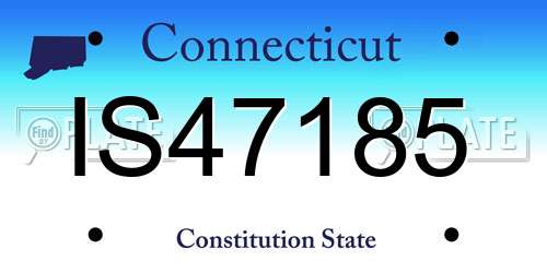 IS47185 Connecticut License Plate