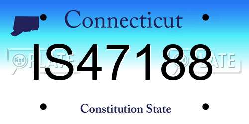 IS47188 Connecticut License Plate