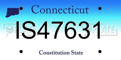 IS47631 Connecticut License Plate