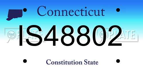 IS48802 Connecticut License Plate