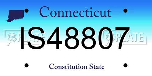 IS48807 Connecticut License Plate