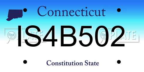 IS4B502 Connecticut License Plate