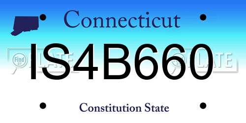 IS4B660 Connecticut License Plate