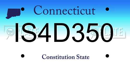 IS4D350 Connecticut License Plate