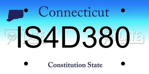 IS4D380 Connecticut License Plate