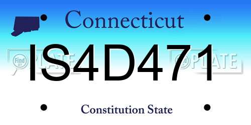 IS4D471 Connecticut License Plate