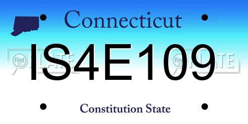 IS4E109 Connecticut License Plate