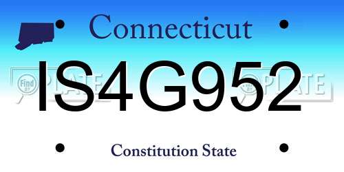 IS4G952 Connecticut License Plate